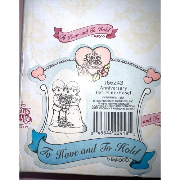 Precious Moments Anniversary Plate Easel Stand 6.5" Porcelain Collectible - Picture 1 of 7